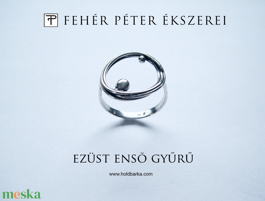 Ezüst ensō gyűrű - ékszer - gyűrű - gyöngyös gyűrű - Meska.hu