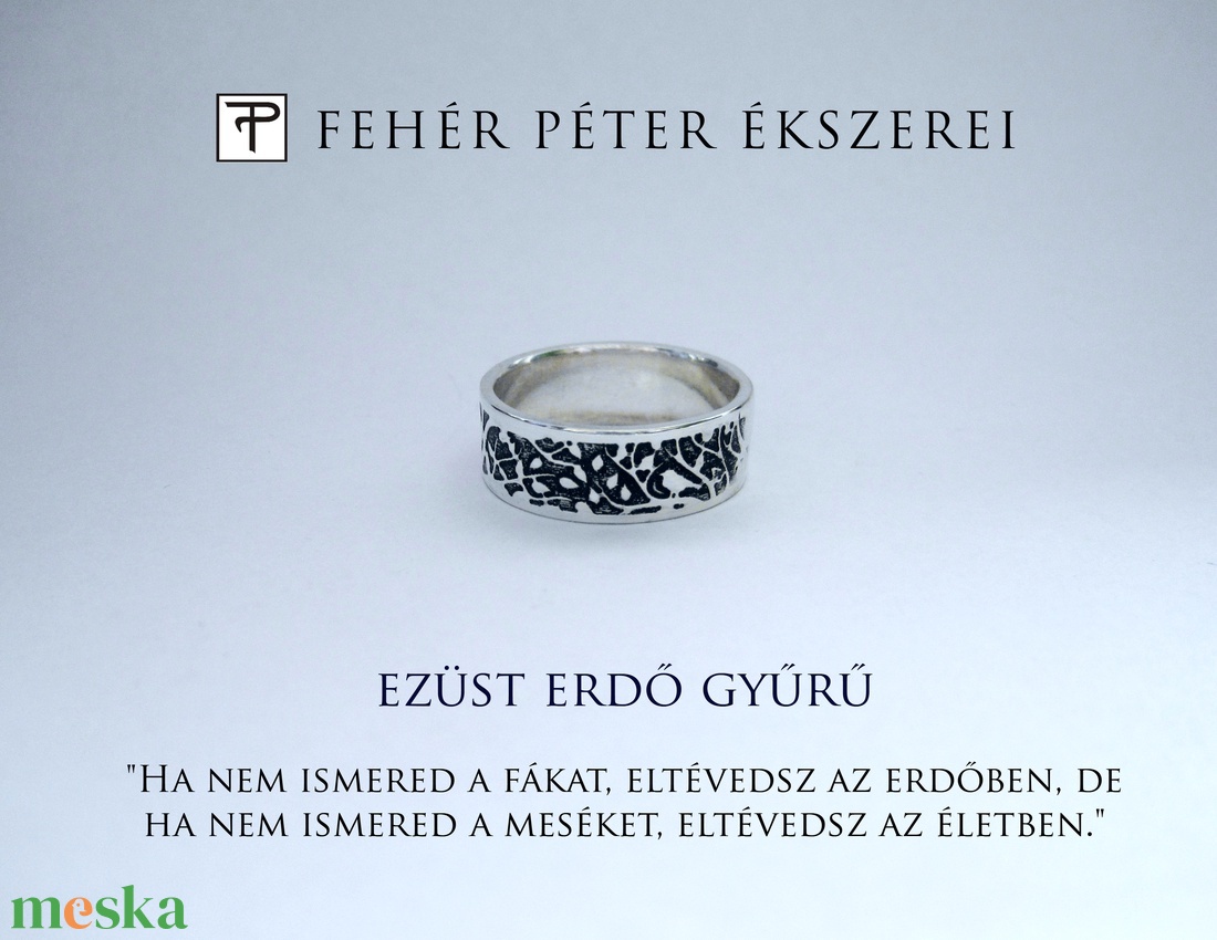 Ezüst erdő gyűrű - ékszer - gyűrű - gyöngyös gyűrű - Meska.hu
