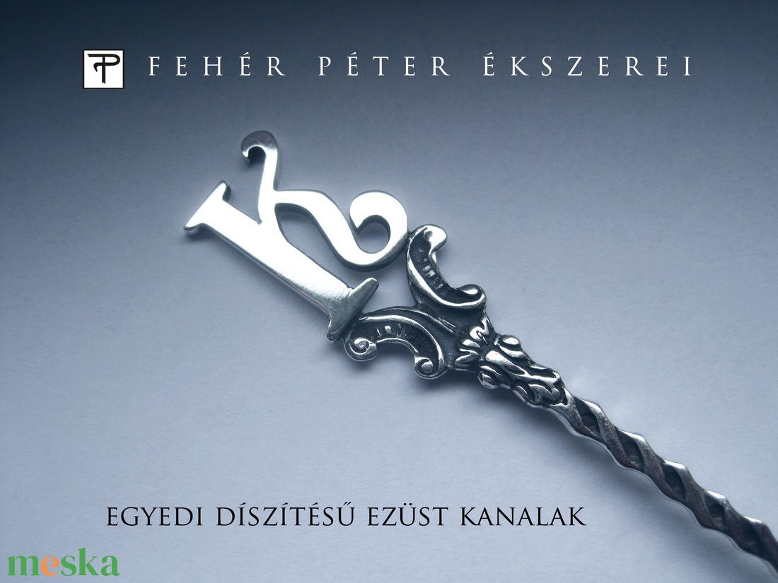 Egyedi monogramos ezüst kanál - esküvő - dekoráció - tálalás - Meska.hu