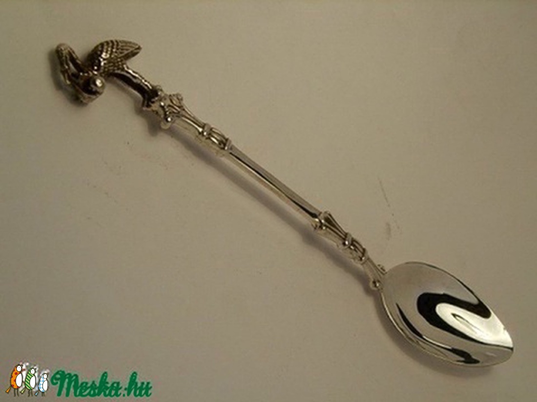 Gólyás ezüst kanál keresztelőre vagy babaszületéskor -  - Meska.hu