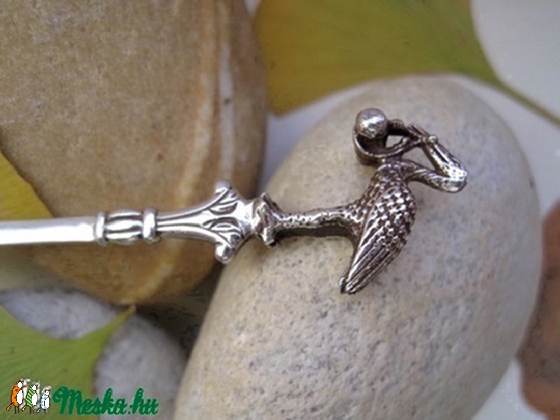 Gólyás ezüst kanál keresztelőre vagy babaszületéskor -  - Meska.hu