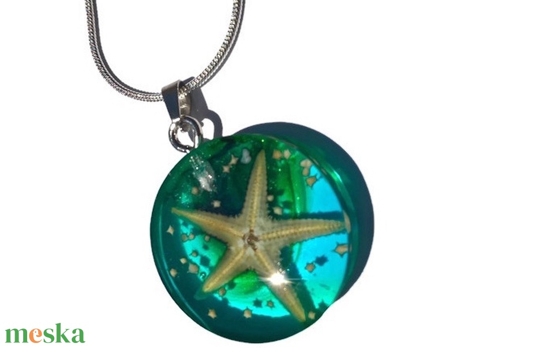 Nyári nyaklánc tengeri kincsekkel II. - ékszer - nyaklánc - medálos nyaklánc - Meska.hu