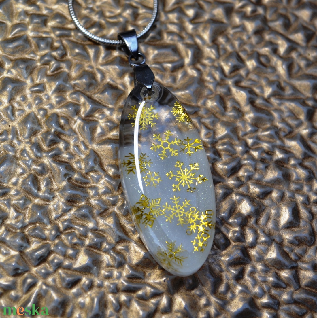 Téli hangulat hópelyhes nyaklánc II. - ékszer - nyaklánc - medálos nyaklánc - Meska.hu