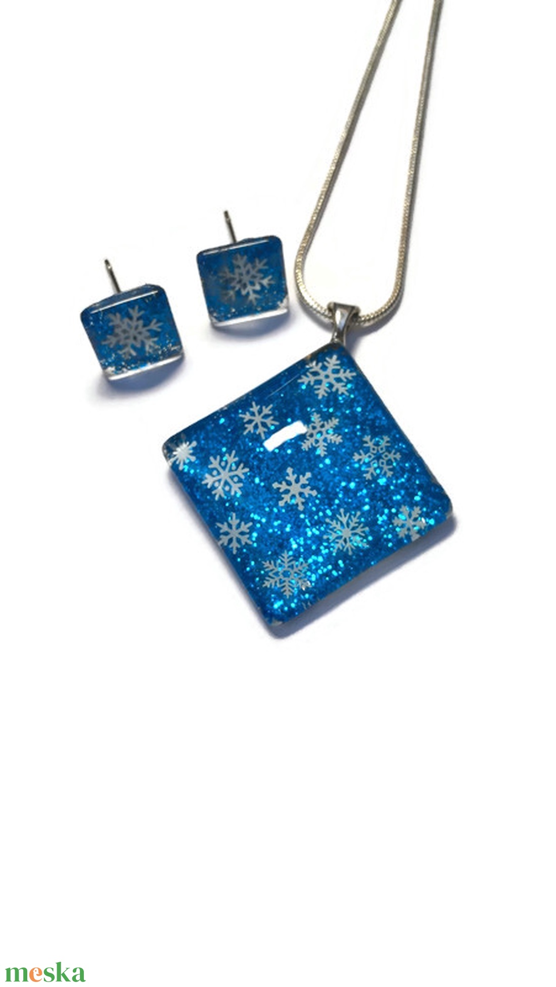 Hópelyhes festett üvegékszer szett II. - ékszer - ékszerszett - Meska.hu