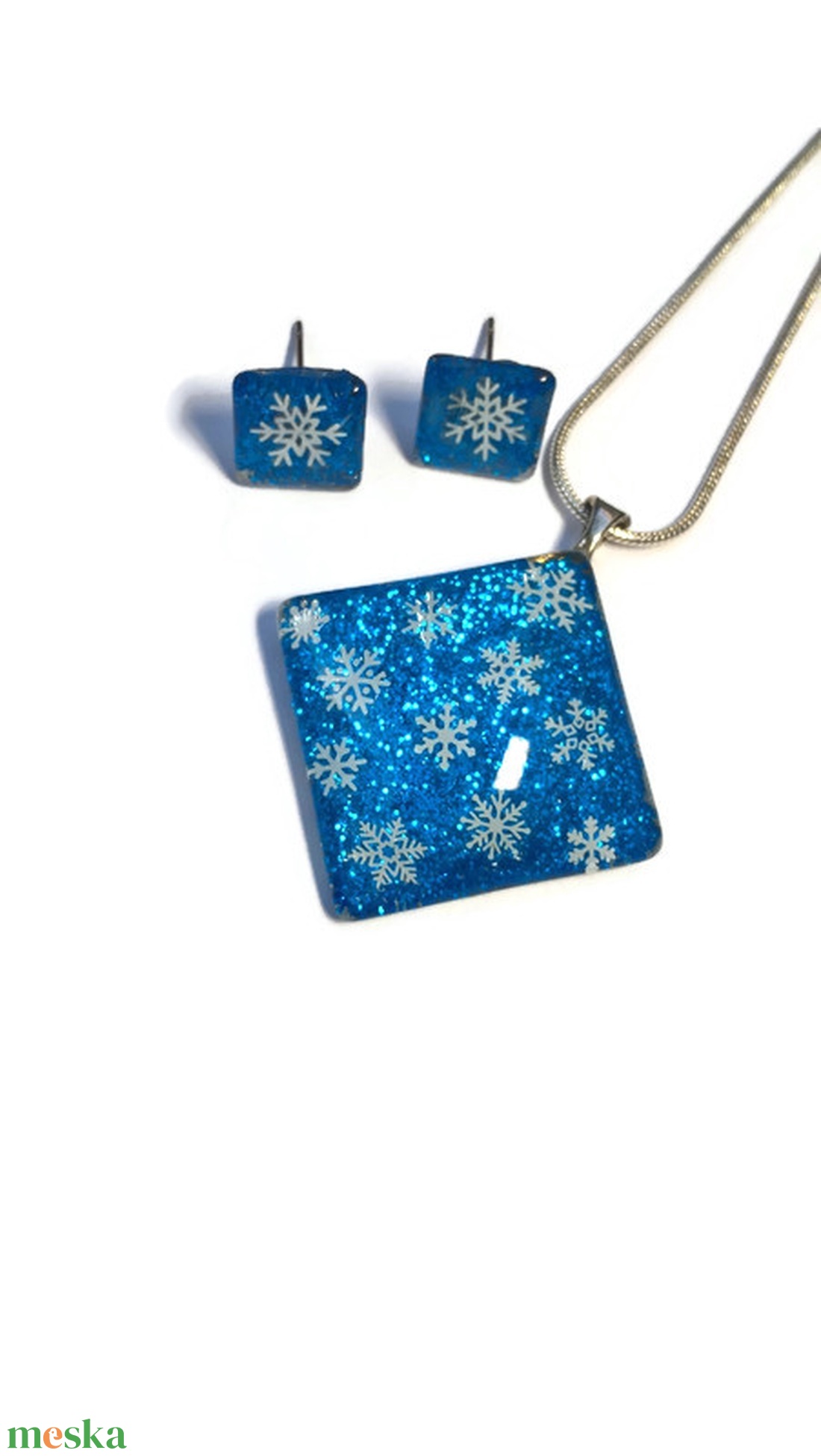 Hópelyhes festett üvegékszer szett II. - ékszer - ékszerszett - Meska.hu