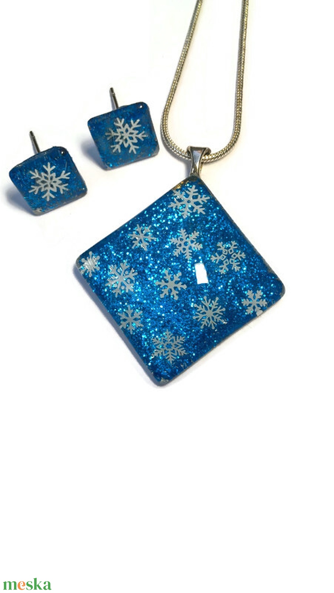 Hópelyhes festett üvegékszer szett II. - ékszer - ékszerszett - Meska.hu