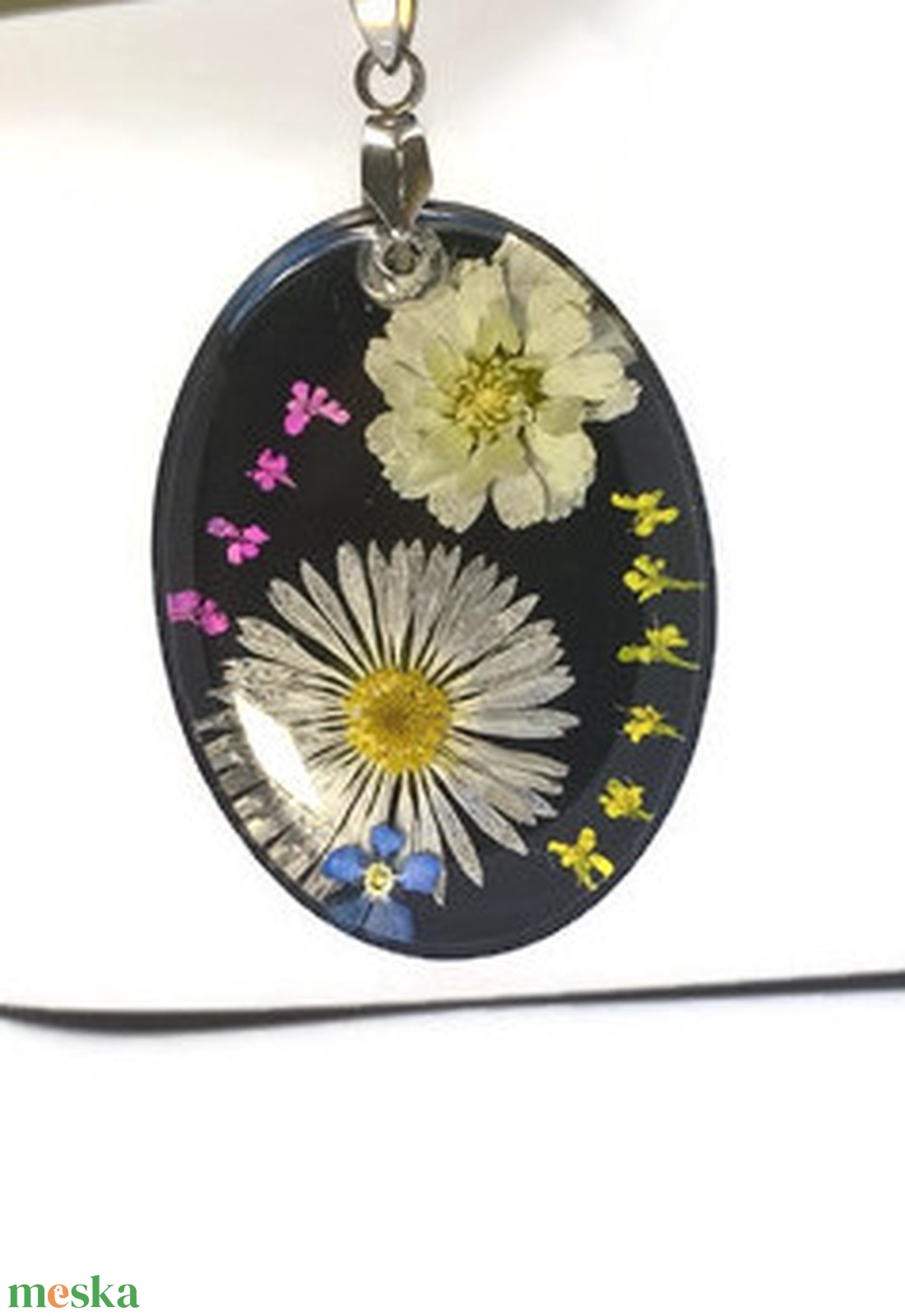Valódi réti virágos nyaklánc - ékszer - nyaklánc - medálos nyaklánc - Meska.hu