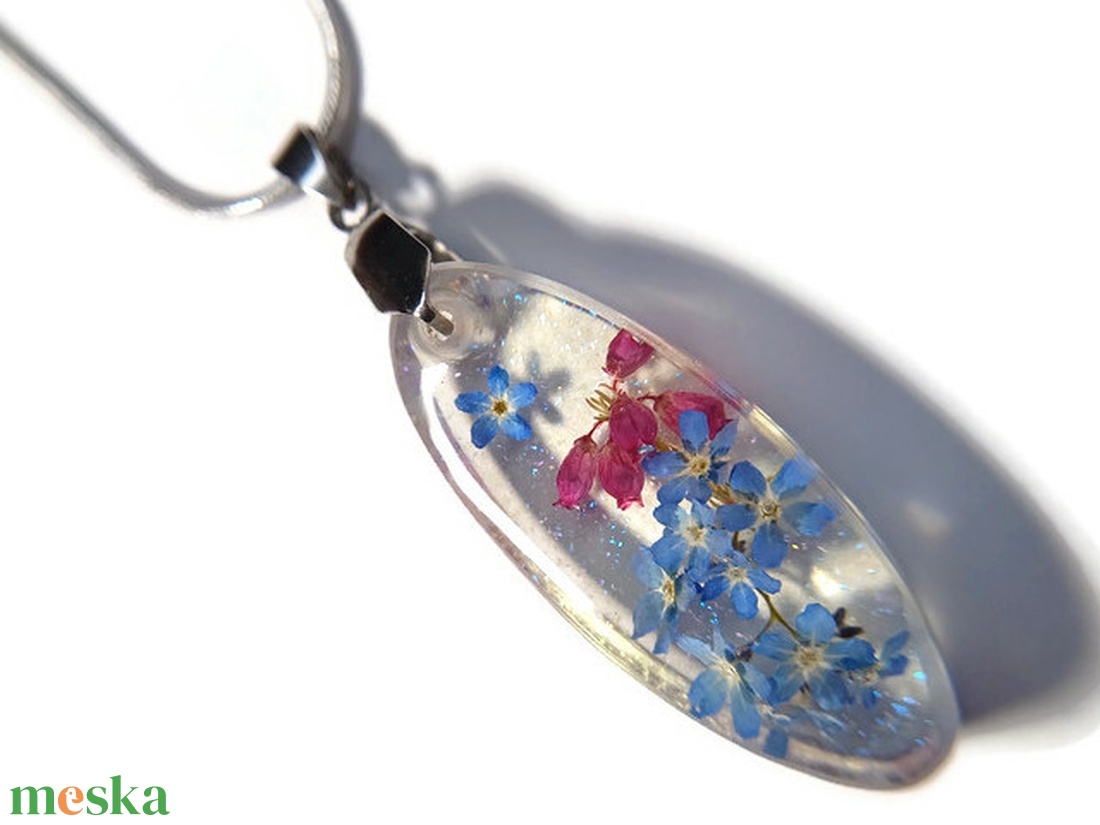 Valódi nefelejcses nyaklánc XVI. - ékszer - nyaklánc - medálos nyaklánc - Meska.hu