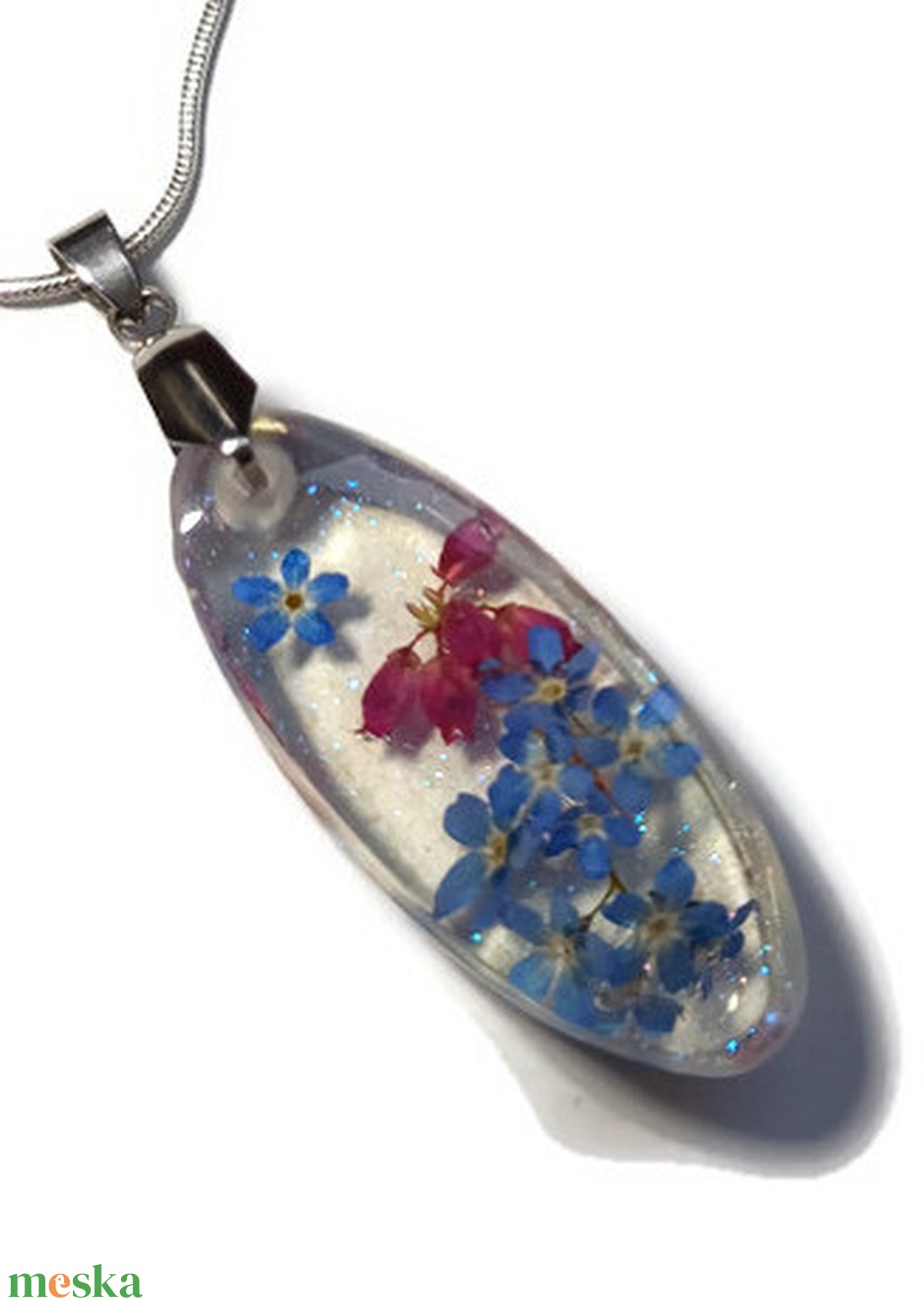 Valódi nefelejcses nyaklánc XVI. - ékszer - nyaklánc - medálos nyaklánc - Meska.hu