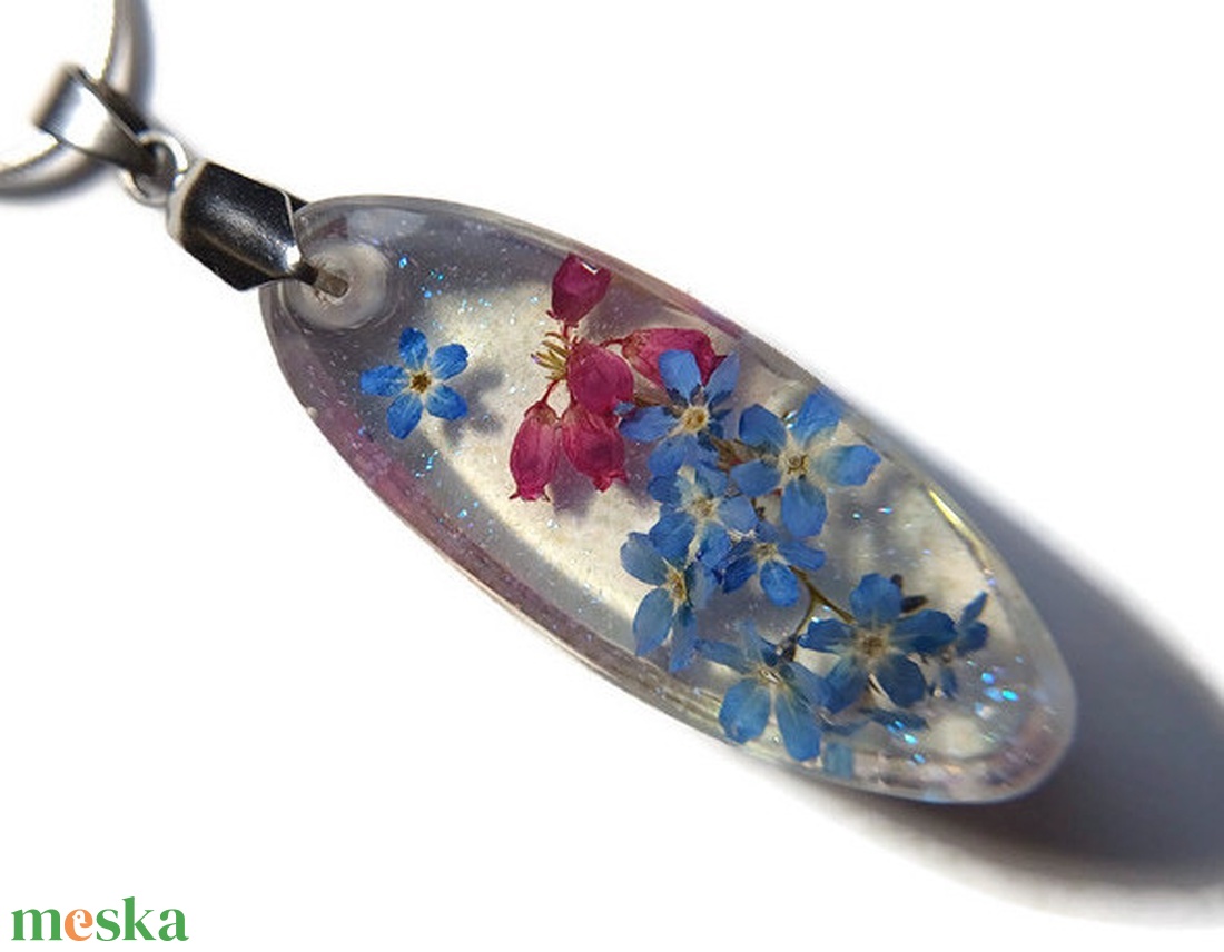 Valódi nefelejcses nyaklánc XVI. - ékszer - nyaklánc - medálos nyaklánc - Meska.hu