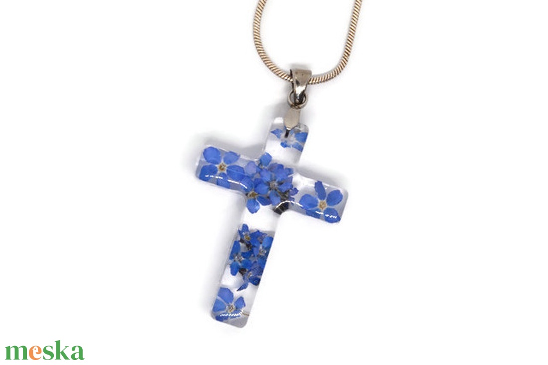  Valódi nefelejcses nyaklánc  - ékszer - nyaklánc - medálos nyaklánc - Meska.hu