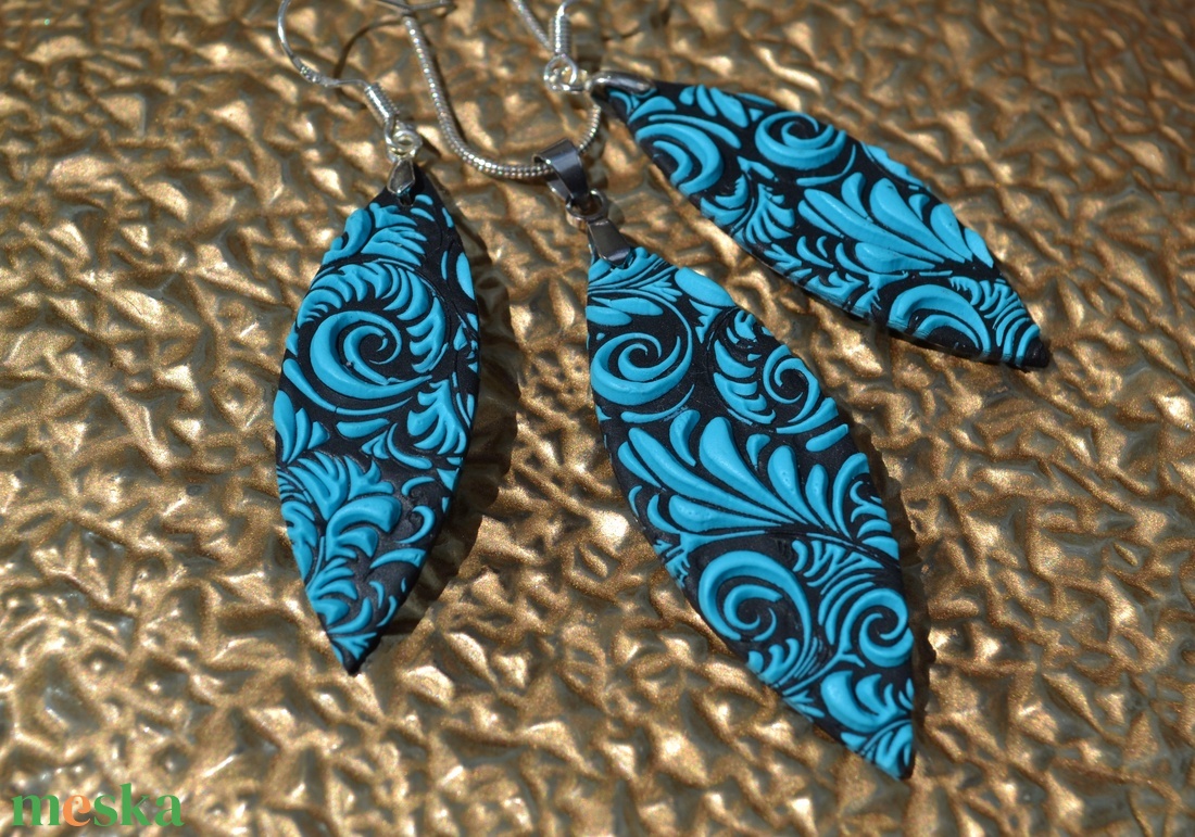 Mintás fekete-türkiz polymer clay ékszerszett - ékszer - ékszerszett - Meska.hu Mintás fekete-türkiz polymer clay ékszerszett - ékszer - ékszerszett - Meska.hu