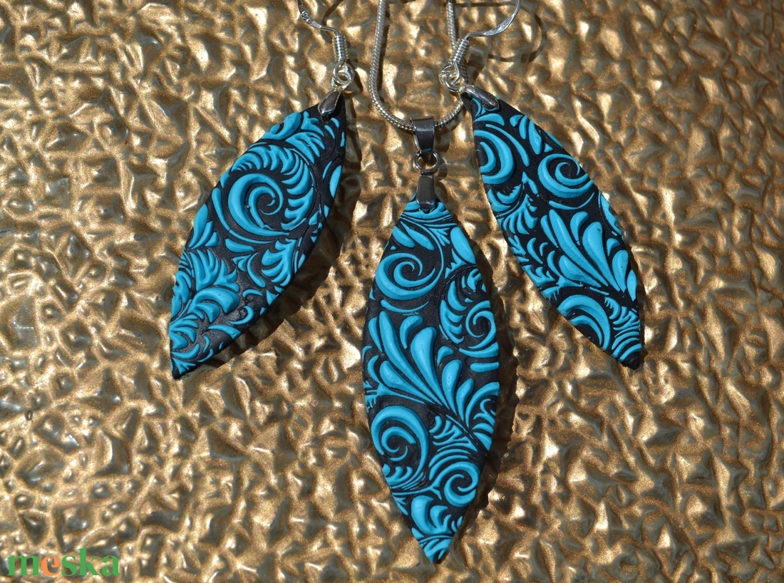 Mintás fekete-türkiz polymer clay ékszerszett - ékszer - ékszerszett - Meska.hu Mintás fekete-türkiz polymer clay ékszerszett - ékszer - ékszerszett - Meska.hu