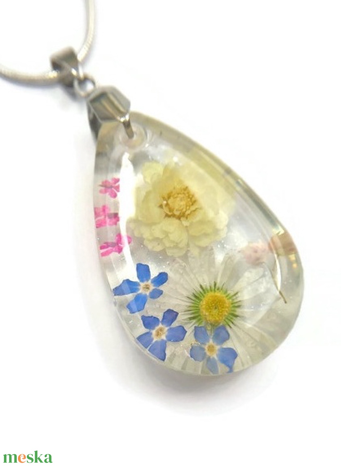 Valódi sokvirágos nyaklánc II. - ékszer - nyaklánc - medálos nyaklánc - Meska.hu