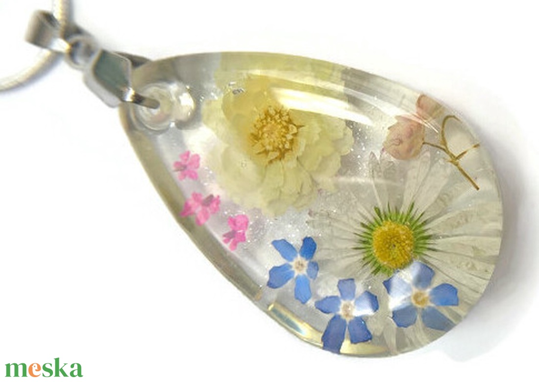 Valódi sokvirágos nyaklánc II. - ékszer - nyaklánc - medálos nyaklánc - Meska.hu