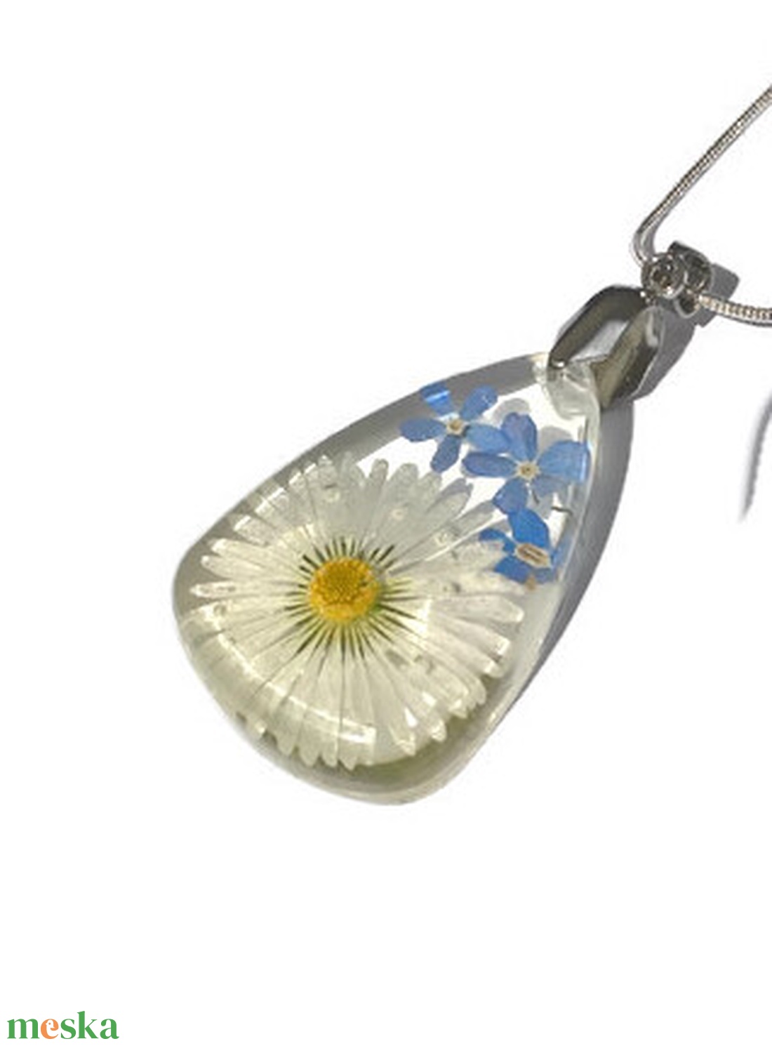 Kerti virágos nyaklánc - ékszer - nyaklánc - medálos nyaklánc - Meska.hu