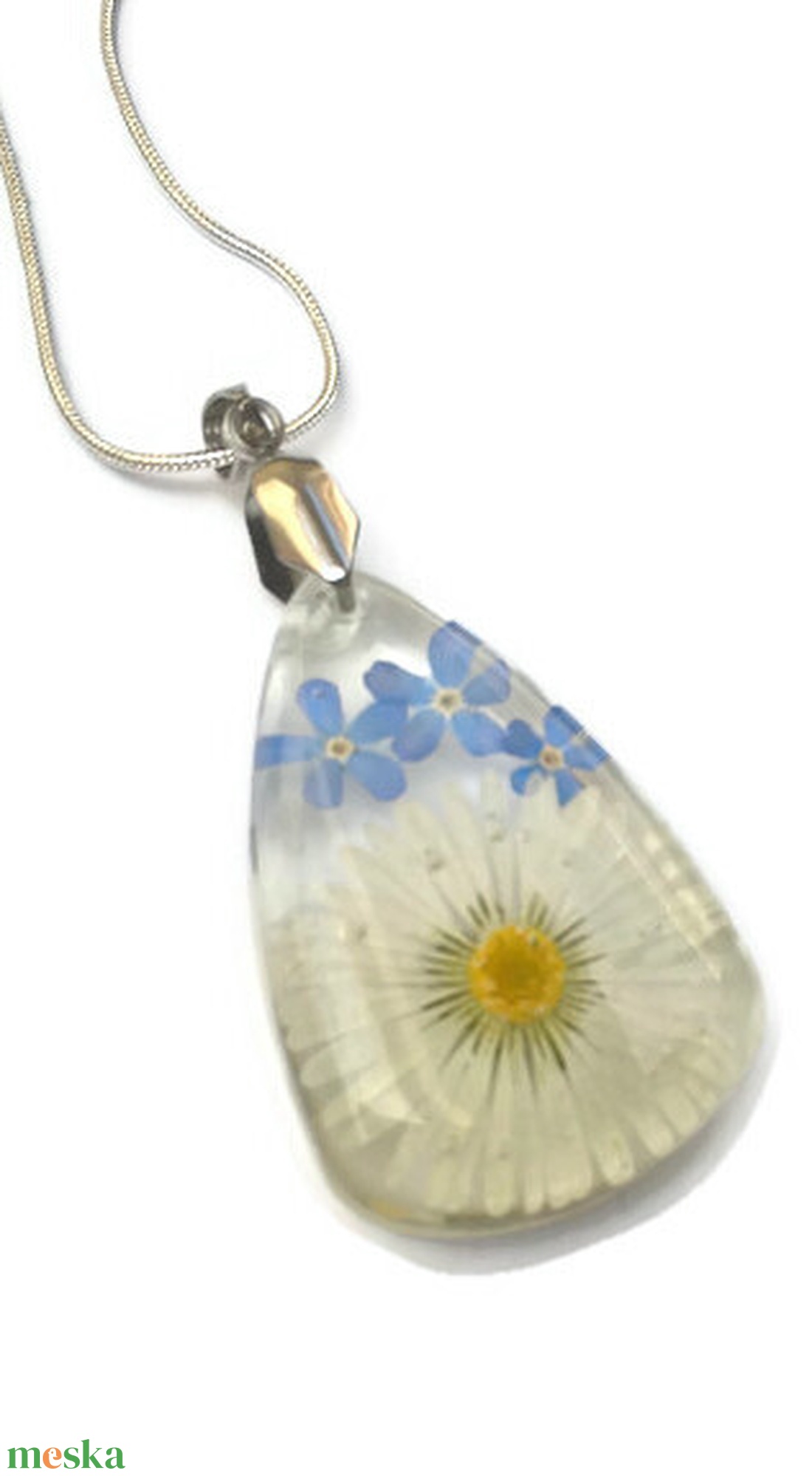 Kerti virágos nyaklánc - ékszer - nyaklánc - medálos nyaklánc - Meska.hu