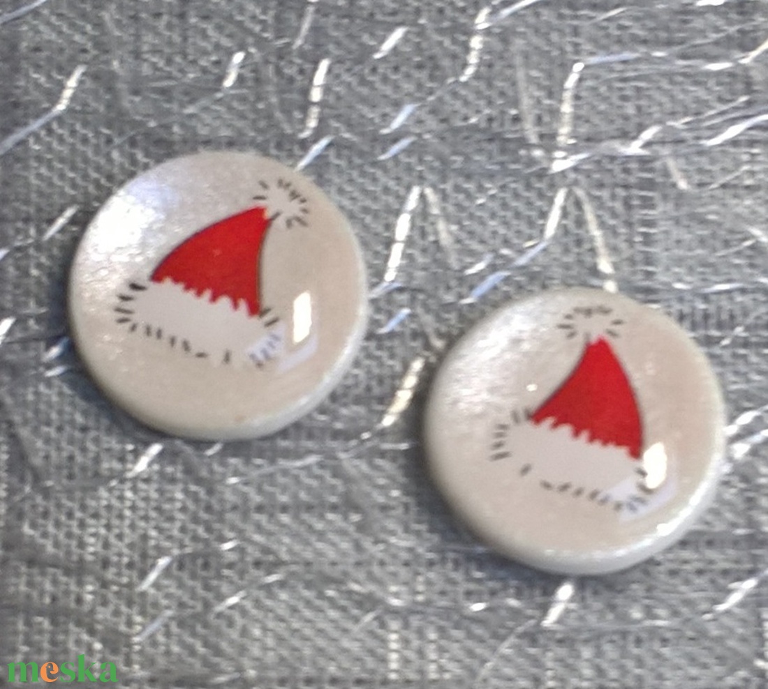 Mikulás mintás pötty fülbevaló 2. - ékszer - fülbevaló - pötty fülbevaló - Meska.hu