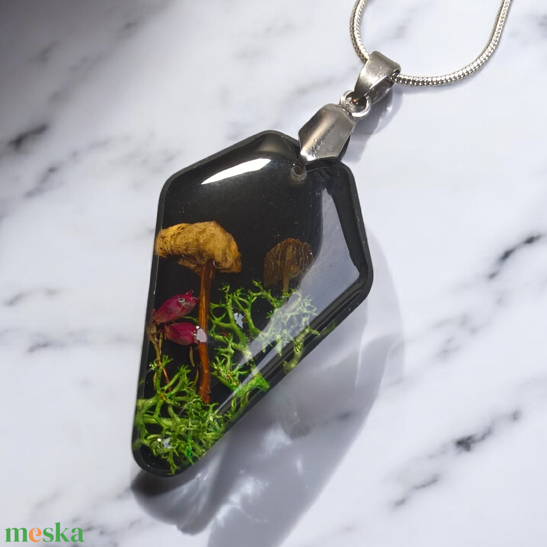 Erdei séta valódi növényes nyaklánc - ékszer - nyaklánc - medálos nyaklánc - Meska.hu