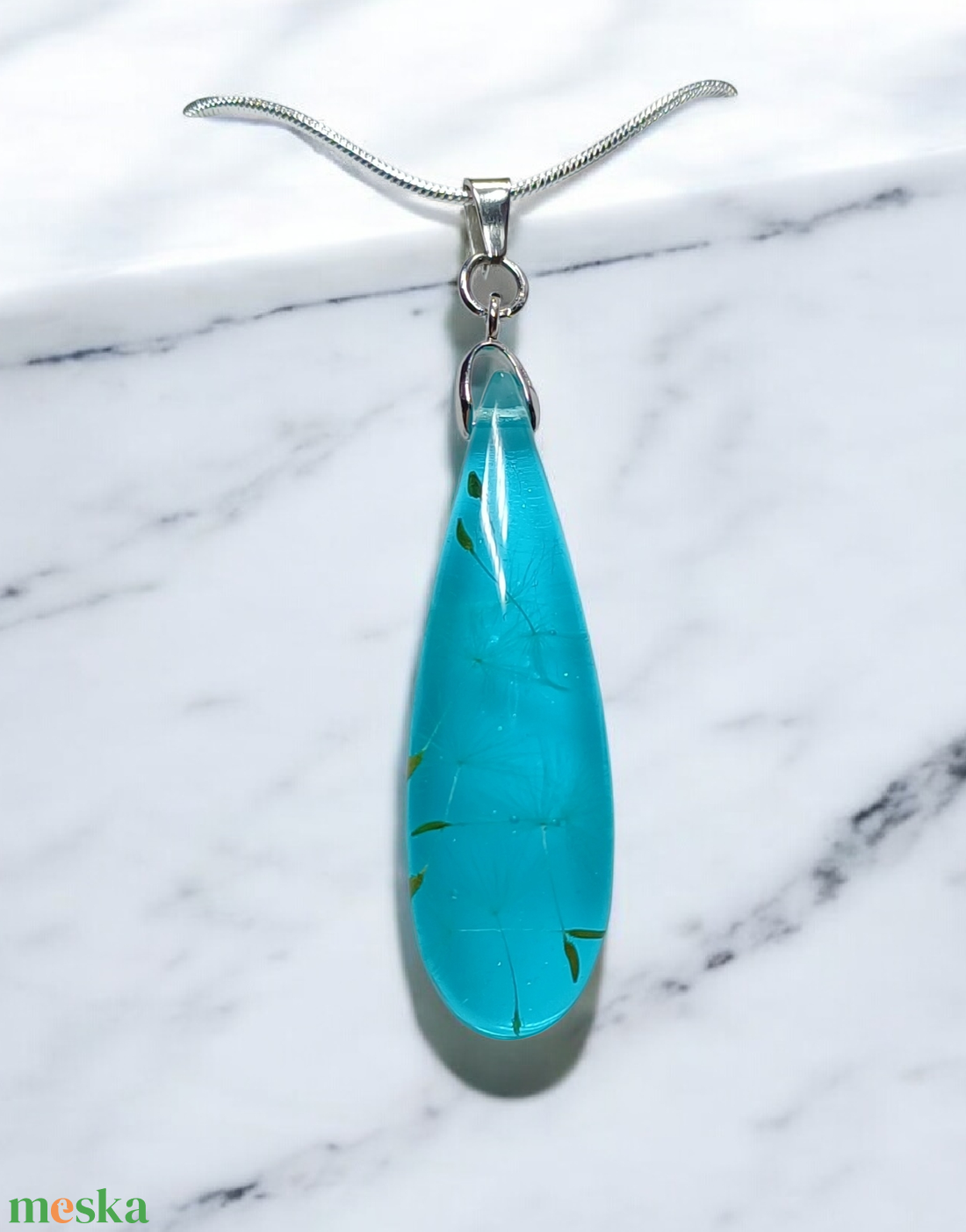 Pitypang pihés nyaklánc -halványkék - ékszer - nyaklánc - medálos nyaklánc - Meska.hu