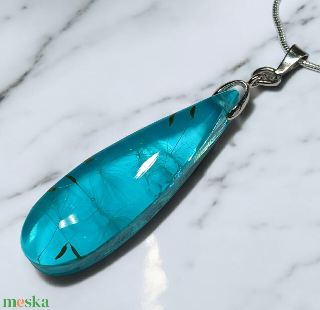 Pitypang pihés nyaklánc -halványkék - ékszer - nyaklánc - medálos nyaklánc - Meska.hu