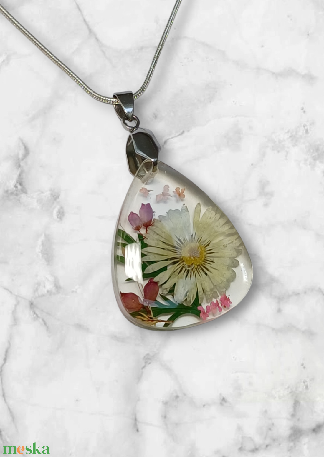 Kerti virágos nyaklánc II. - ékszer - nyaklánc - medálos nyaklánc - Meska.hu
