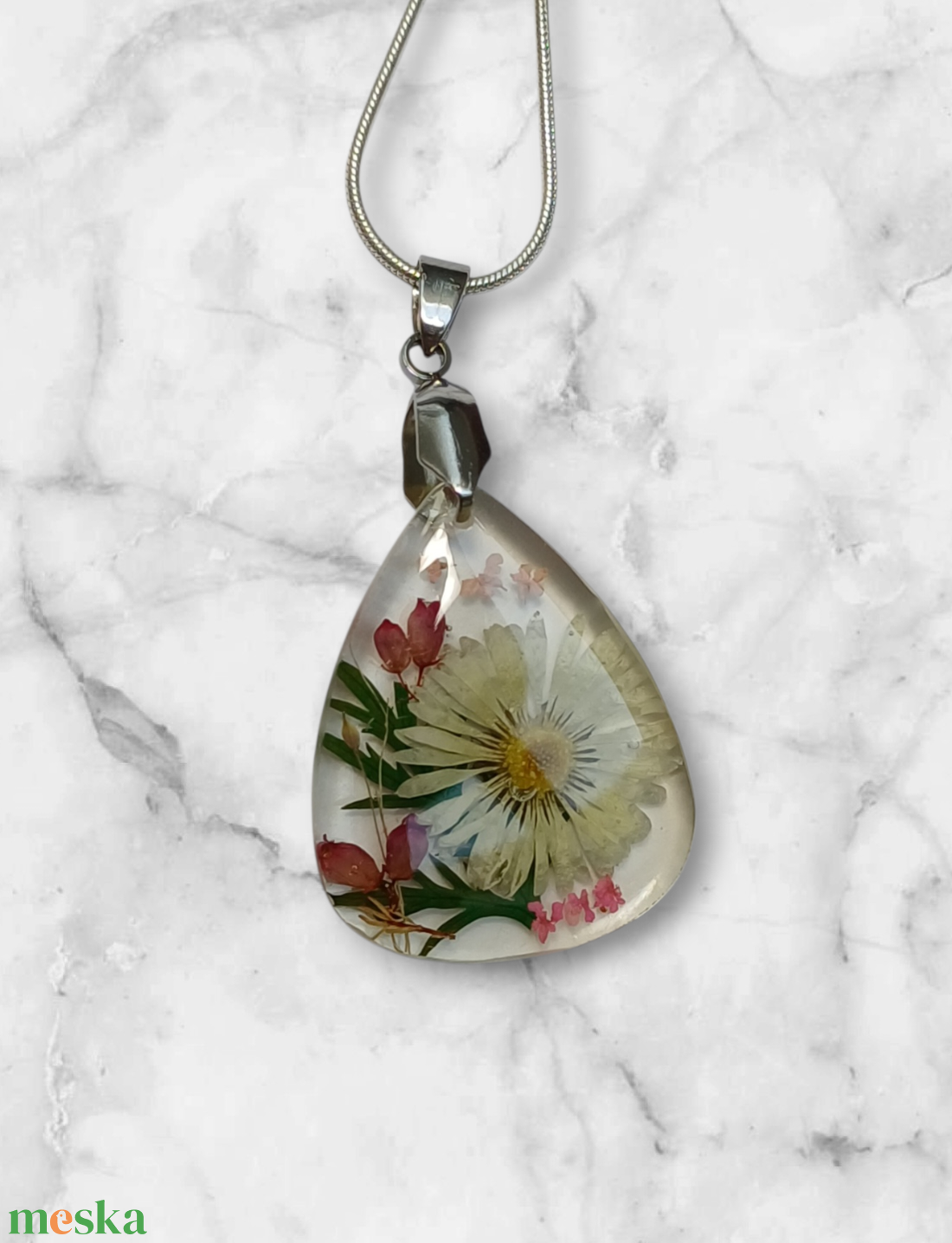 Kerti virágos nyaklánc II. - ékszer - nyaklánc - medálos nyaklánc - Meska.hu