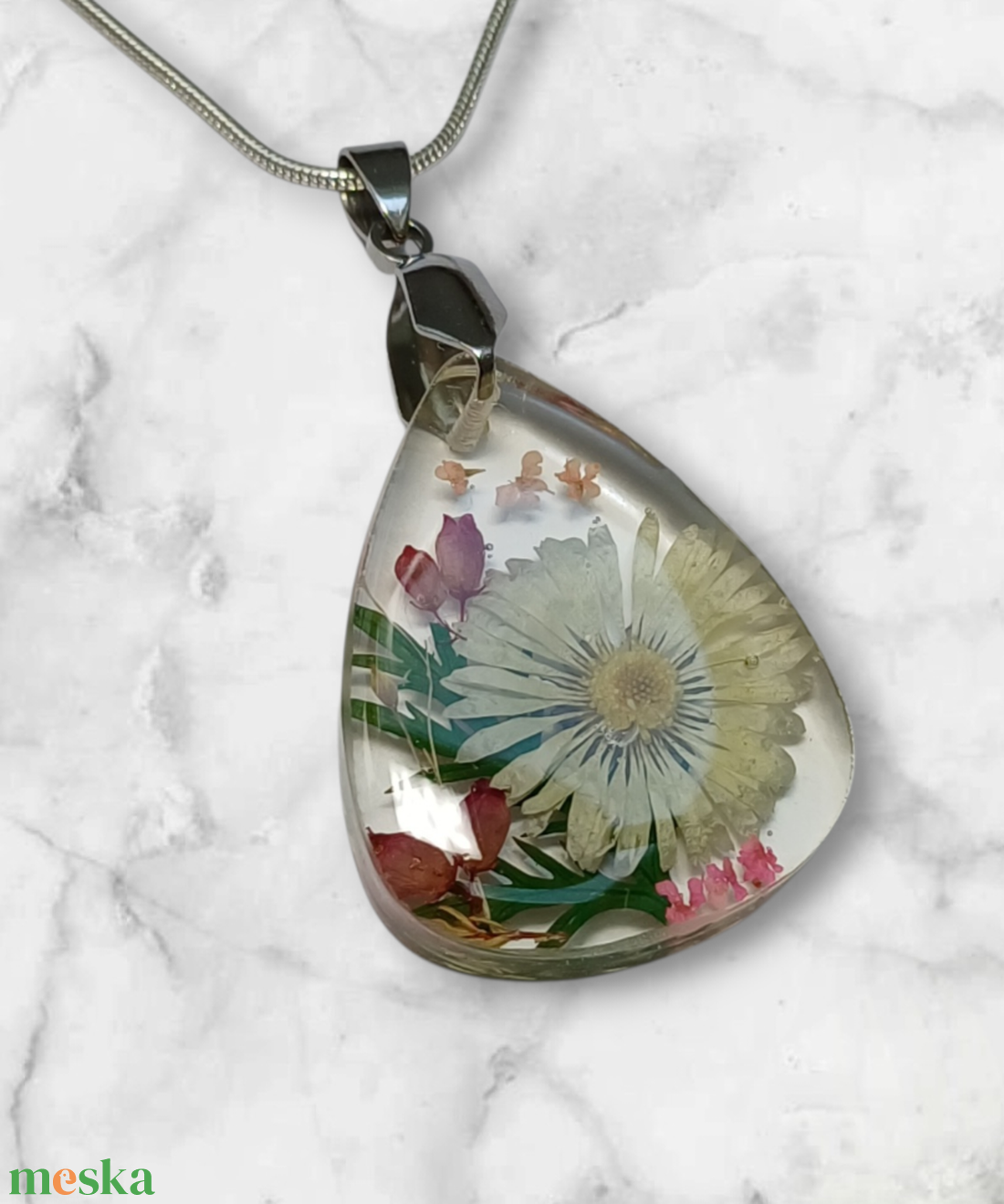 Kerti virágos nyaklánc II. - ékszer - nyaklánc - medálos nyaklánc - Meska.hu