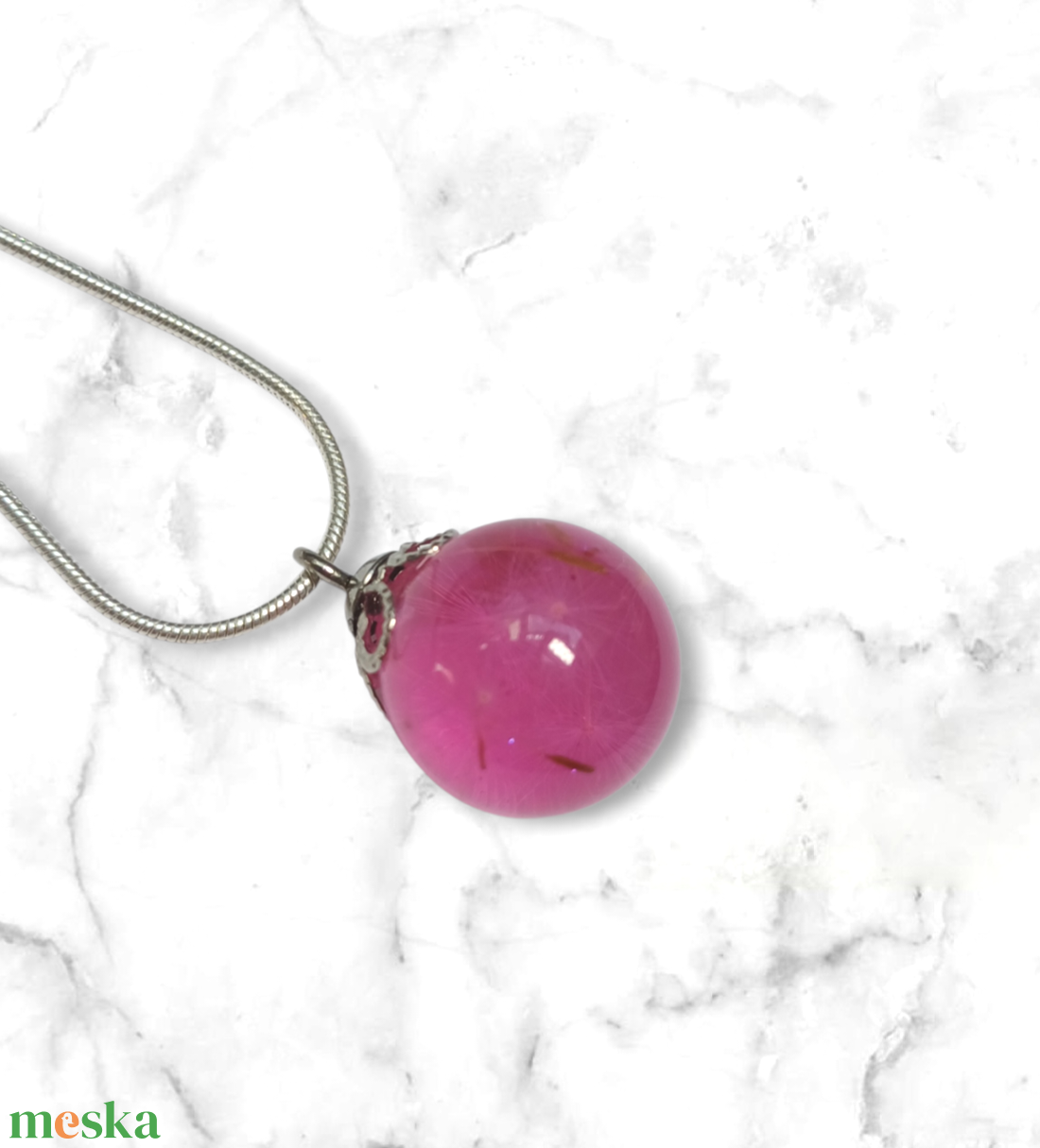 Pitypangpihés nyaklánc -halványrózsaszín - ékszer - nyaklánc - medálos nyaklánc - Meska.hu