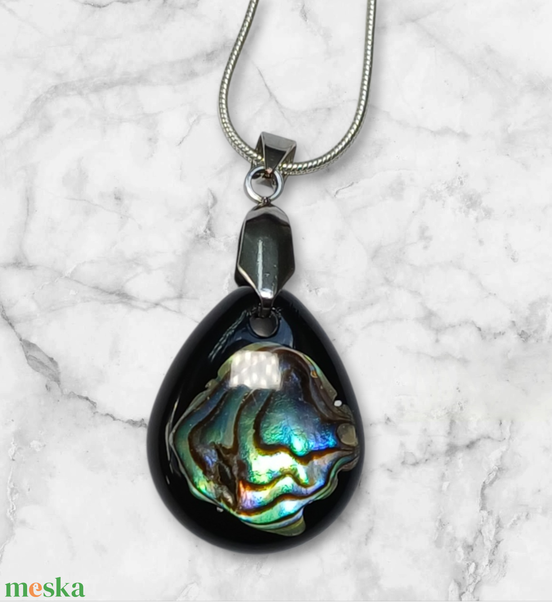 Pávakagylós nyaklánc II. - ékszer - nyaklánc - medálos nyaklánc - Meska.hu