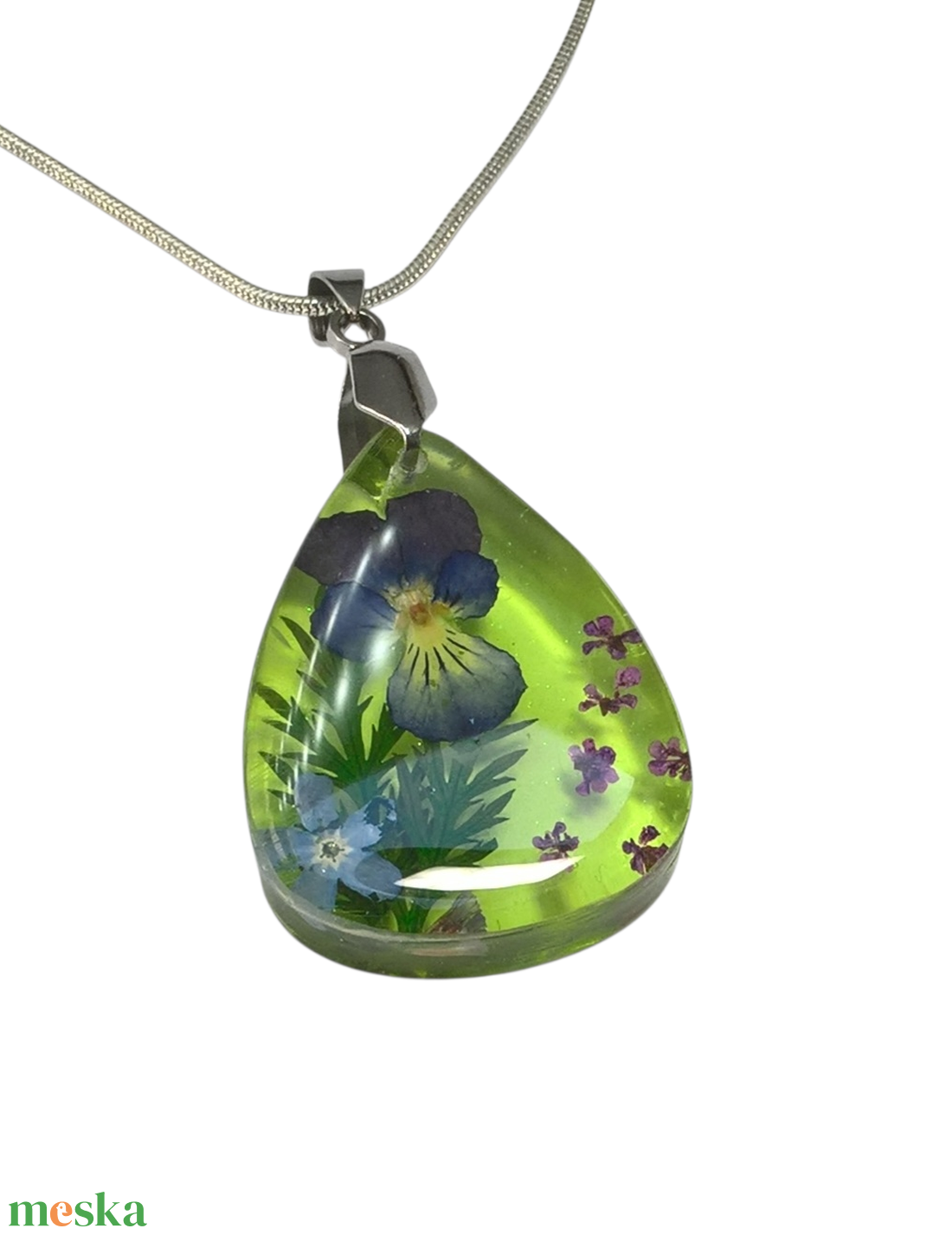 Lila ibolyás nyaklánc III. - ékszer - nyaklánc - medálos nyaklánc - Meska.hu