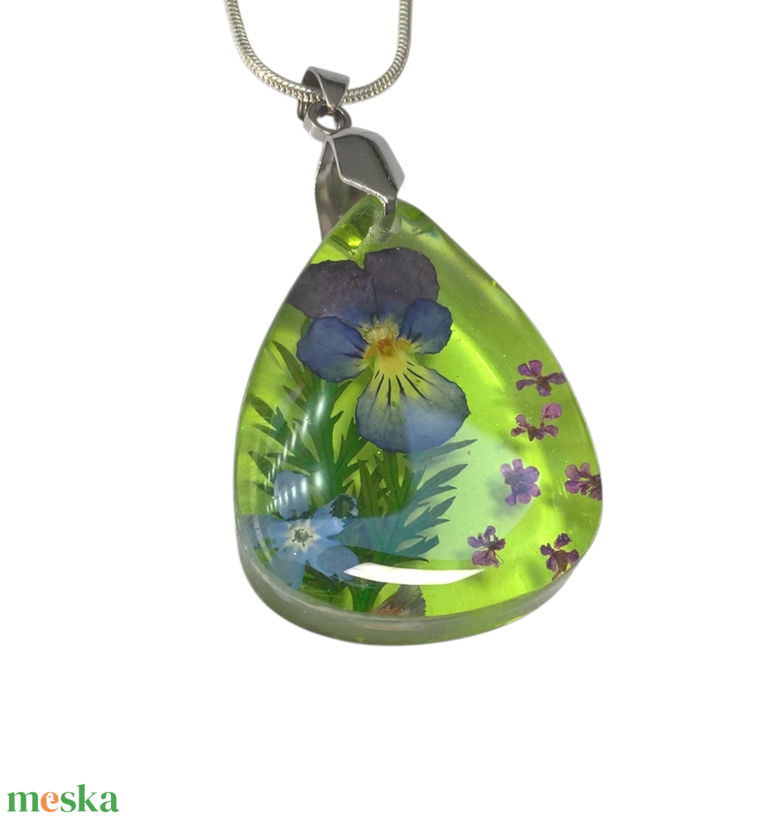 Lila ibolyás nyaklánc III. - ékszer - nyaklánc - medálos nyaklánc - Meska.hu