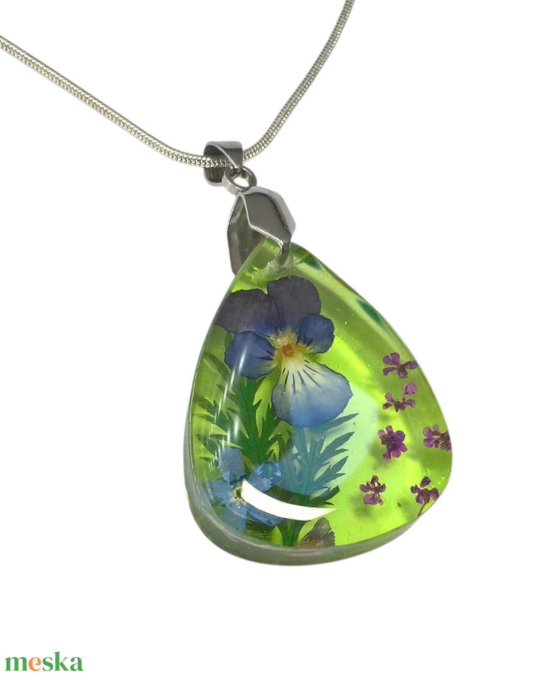 Lila ibolyás nyaklánc III. - ékszer - nyaklánc - medálos nyaklánc - Meska.hu