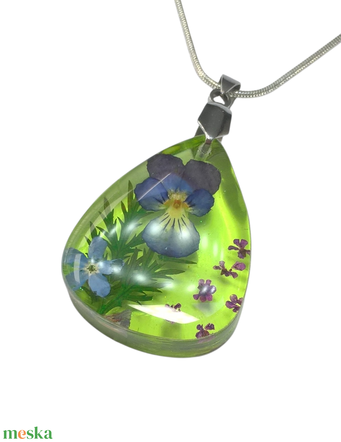 Lila ibolyás nyaklánc III. - ékszer - nyaklánc - medálos nyaklánc - Meska.hu