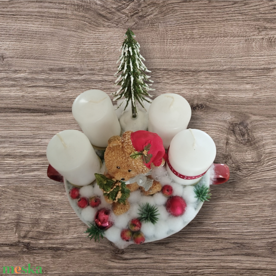 Macis adventi tálka - választható gyertya szín - karácsony - adventi díszek - adventi asztaldísz - Meska.hu