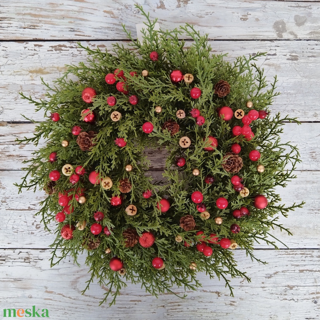 Piros-zöld tuja kopogtató - karácsony - karácsonyi lakásdekoráció - karácsonyi ajtódíszek - Meska.hu Piros-zöld tuja kopogtató - karácsony - karácsonyi lakásdekoráció - karácsonyi ajtódíszek - Meska.hu