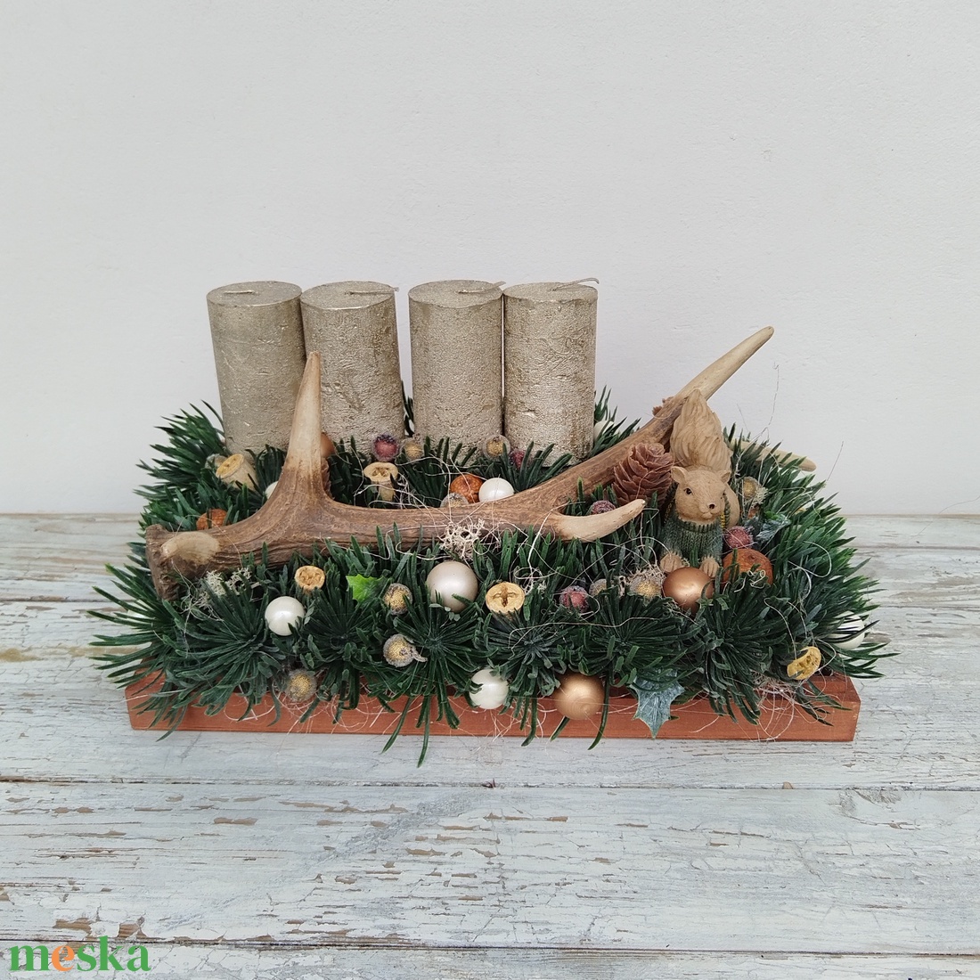 Agancsos adventi koszorú mókussal - karácsony - adventi díszek - adventi koszorú - Meska.hu Agancsos adventi koszorú mókussal - karácsony - adventi díszek - adventi koszorú - Meska.hu