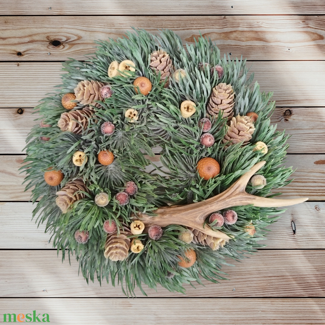 Agancsos fenyő kopogtató - karácsony - adventi díszek - adventi ajtódísz - Meska.hu