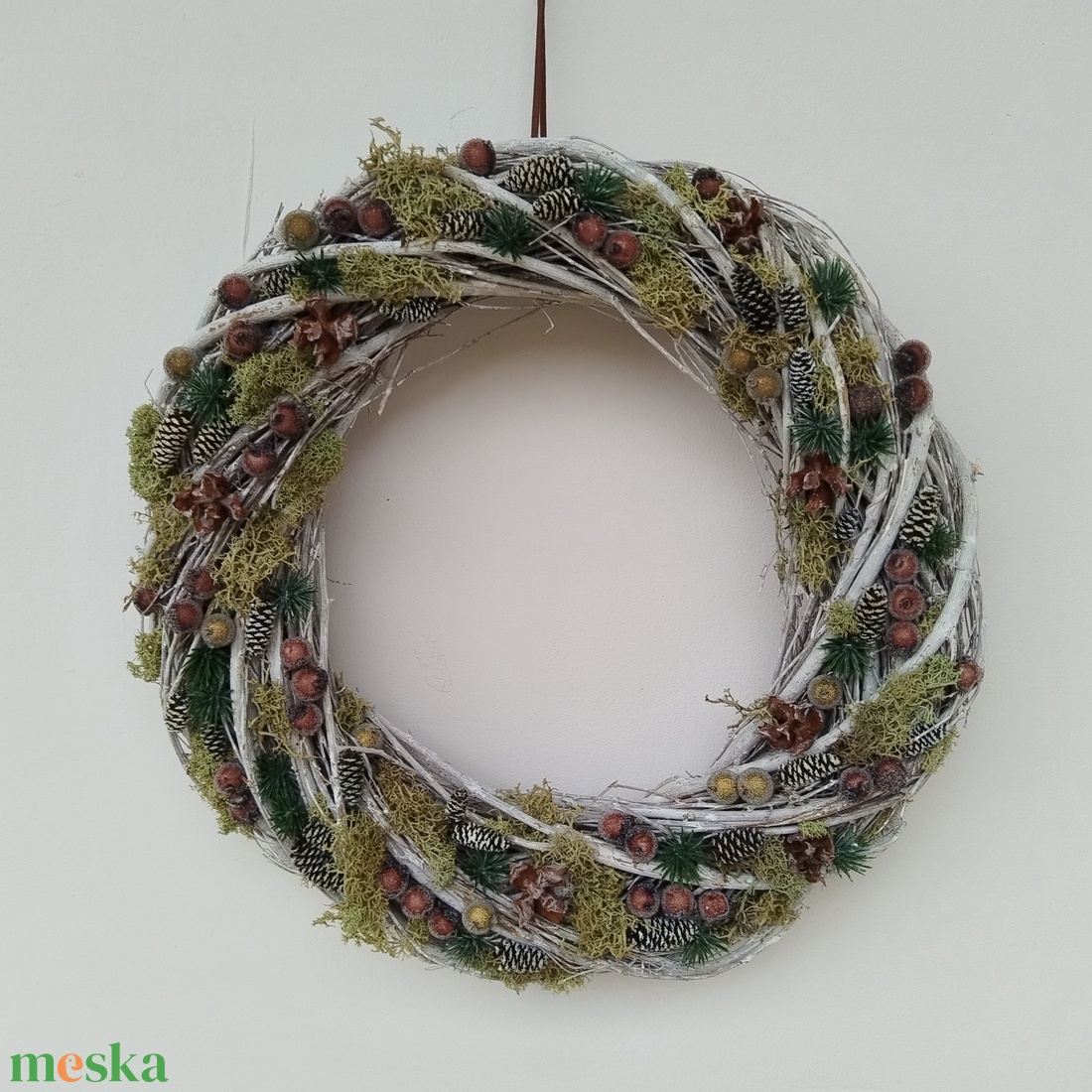 Téli kopogtató - karácsony - adventi díszek - adventi ajtódísz - Meska.hu