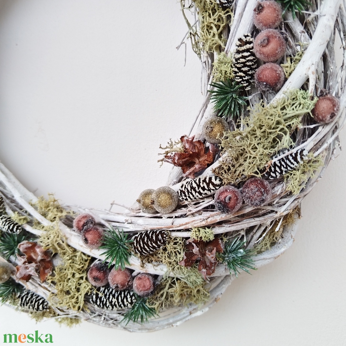 Téli kopogtató - karácsony - adventi díszek - adventi ajtódísz - Meska.hu