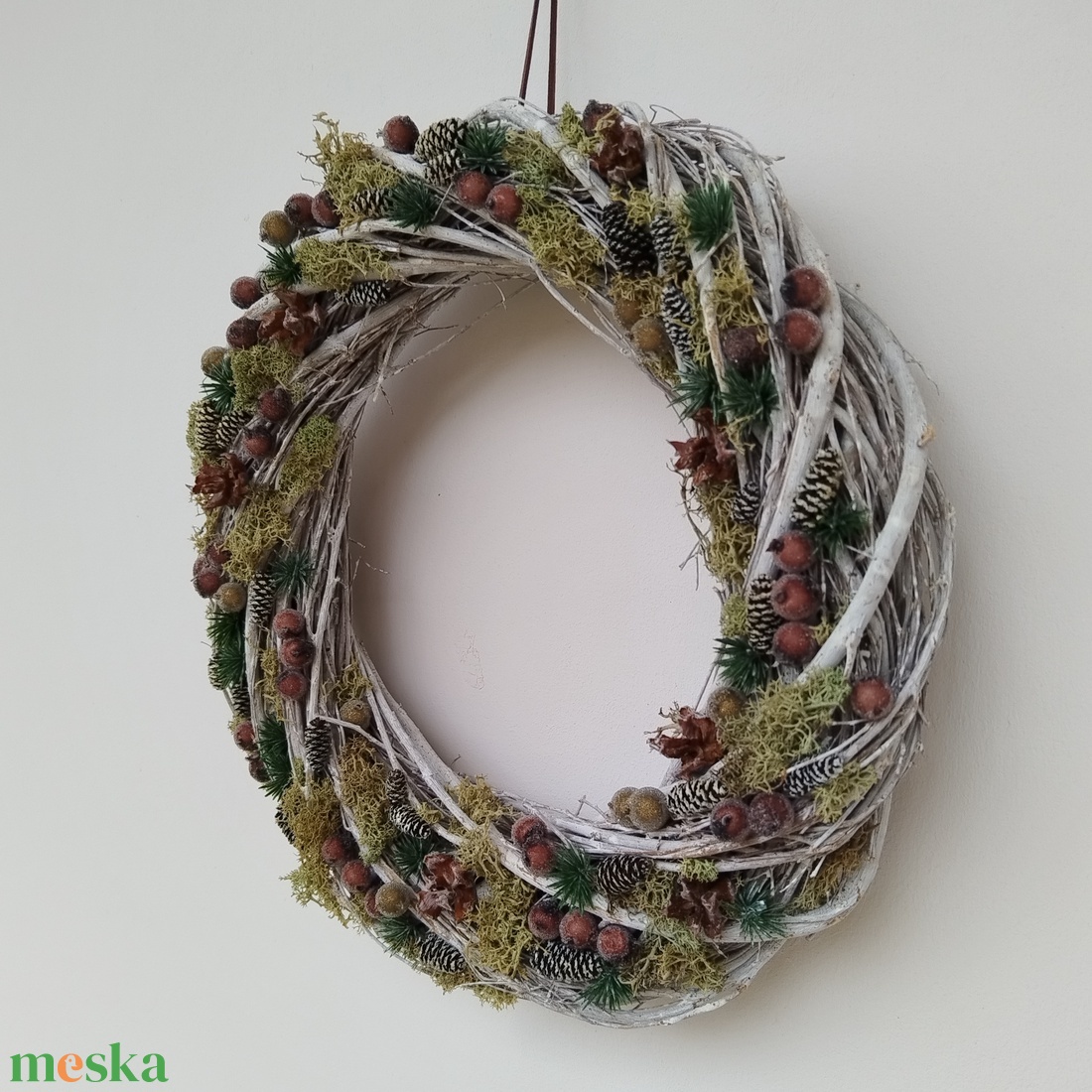 Téli kopogtató - karácsony - adventi díszek - adventi ajtódísz - Meska.hu