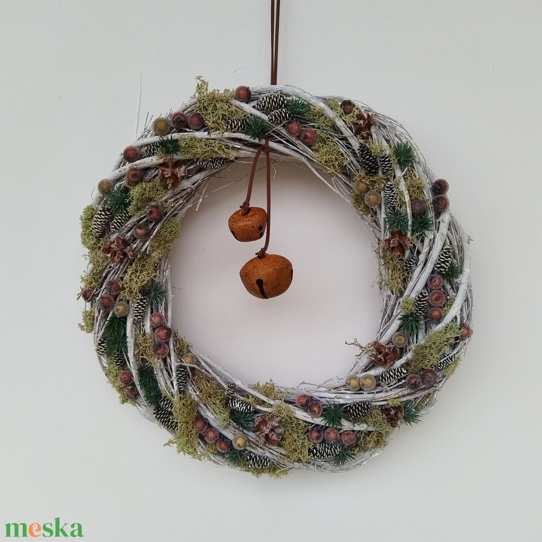 Téli kopogtató - karácsony - adventi díszek - adventi ajtódísz - Meska.hu