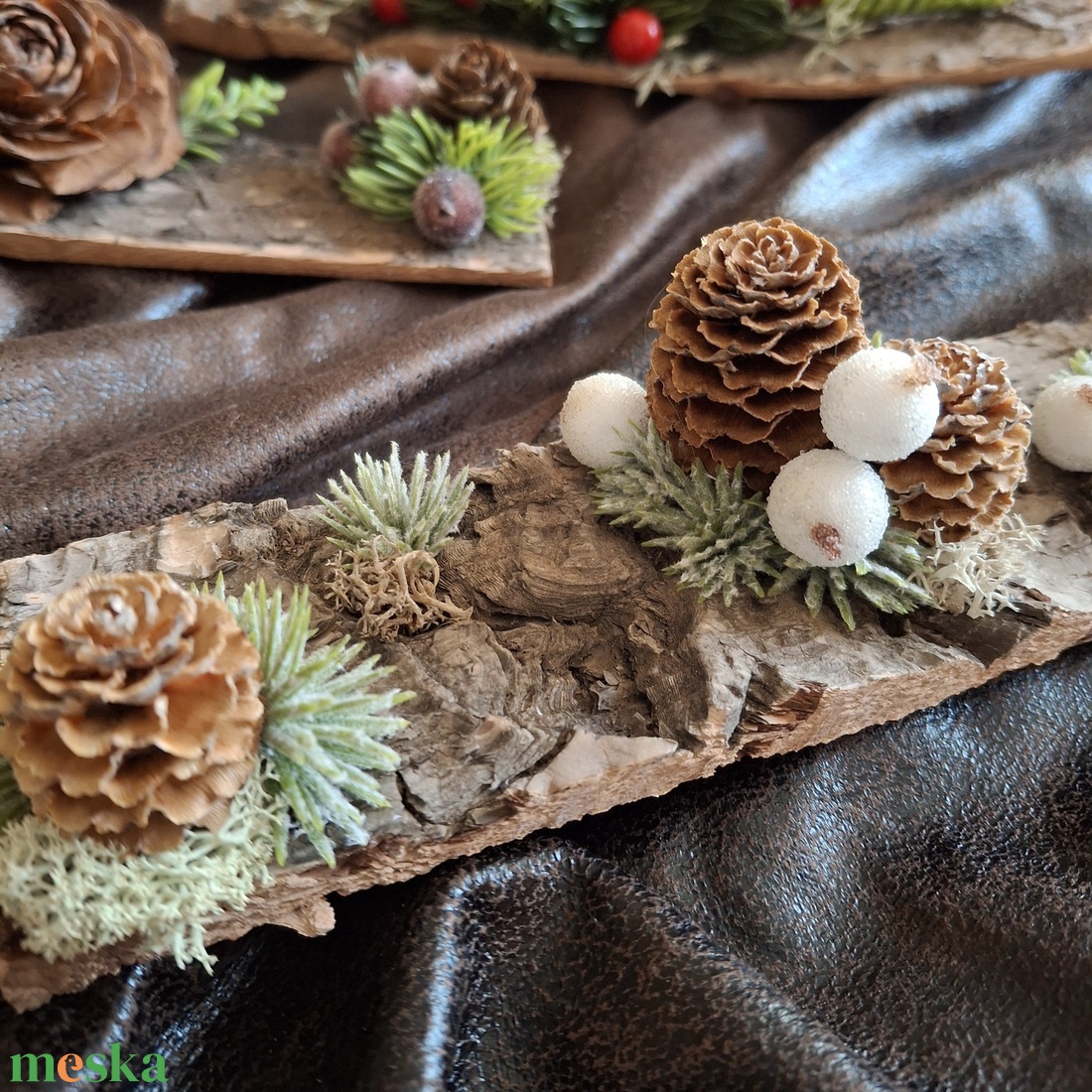 Ünnepi kis asztaldísz - hamvas - karácsony - karácsonyi lakásdekoráció - ünnepi asztaldekoráció - Meska.hu