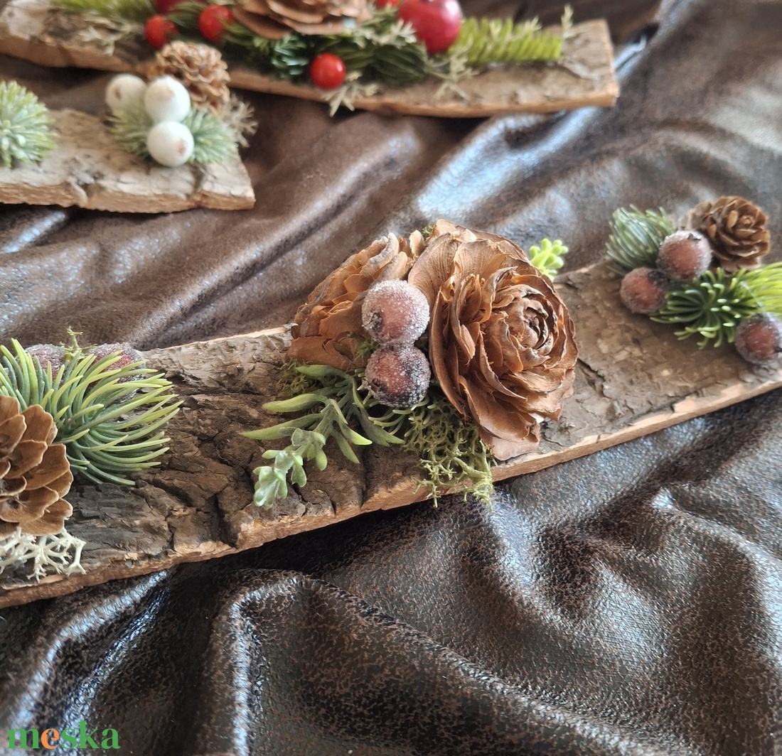 Ünnepi kis asztaldísz - barna - karácsony - karácsonyi lakásdekoráció - ünnepi asztaldekoráció - Meska.hu