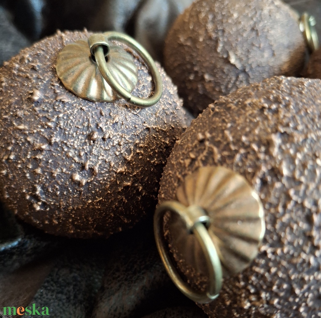 Rusztikus karácsonyfa dísz szett, bronzos - karácsony - karácsonyi lakásdekoráció - karácsonyfadíszek - Meska.hu