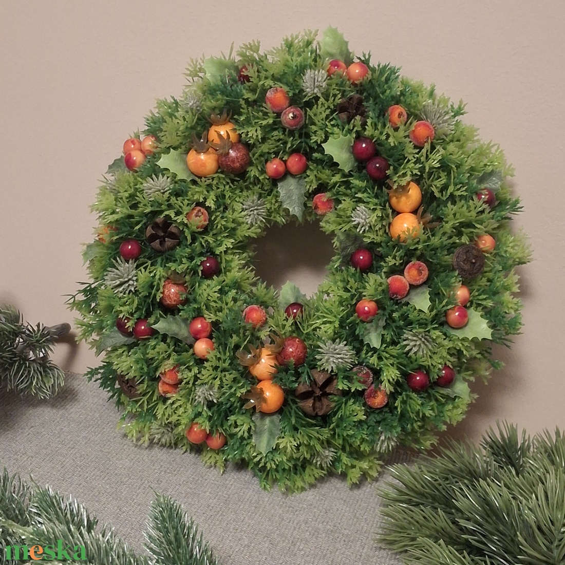 Kora téli kopogtató  - karácsony - adventi díszek - adventi ajtódísz - Meska.hu