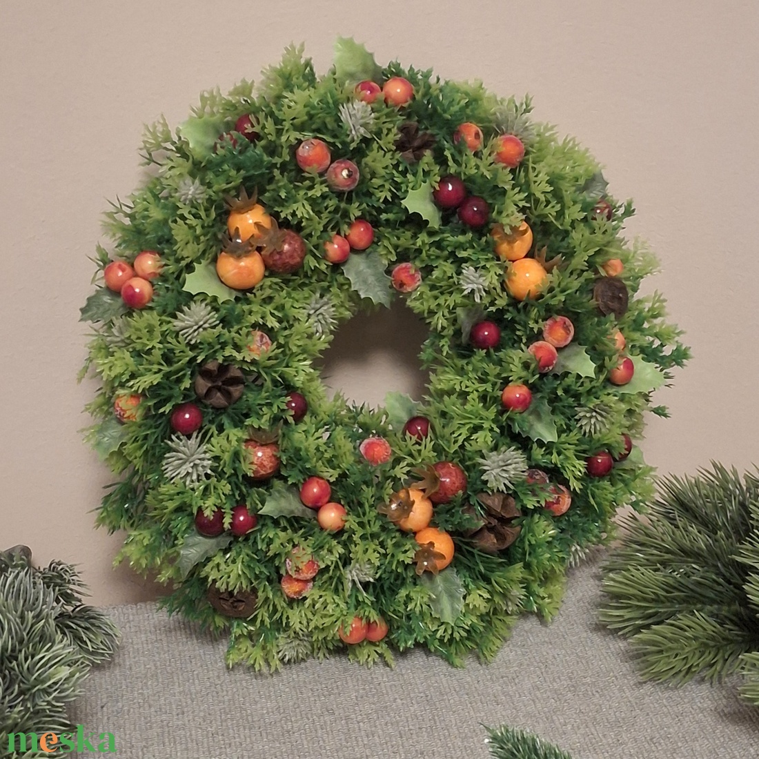 Kora téli kopogtató  - karácsony - adventi díszek - adventi ajtódísz - Meska.hu