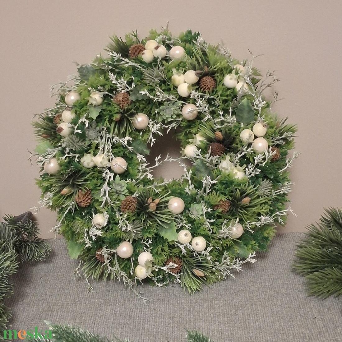 Téli erdő kopogtató  - karácsony - adventi díszek - adventi ajtódísz - Meska.hu