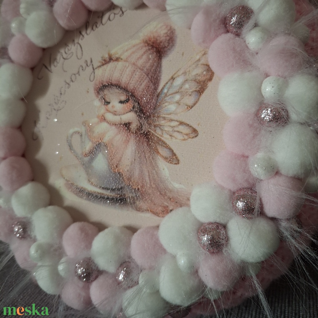 Vattacukros karácsony  - karácsony - karácsonyi lakásdekoráció - karácsonyi ajtódíszek - Meska.hu