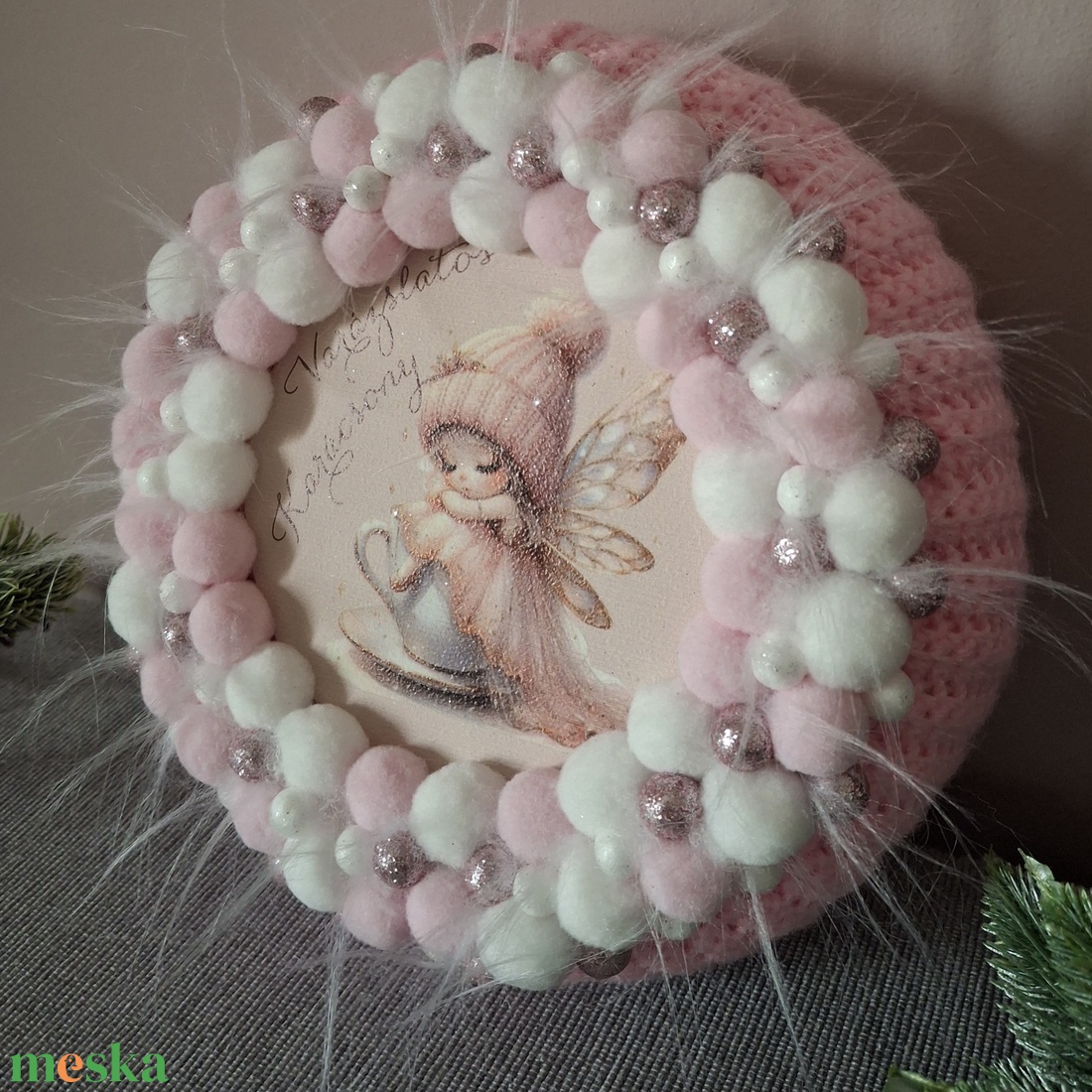 Vattacukros karácsony  - karácsony - karácsonyi lakásdekoráció - karácsonyi ajtódíszek - Meska.hu